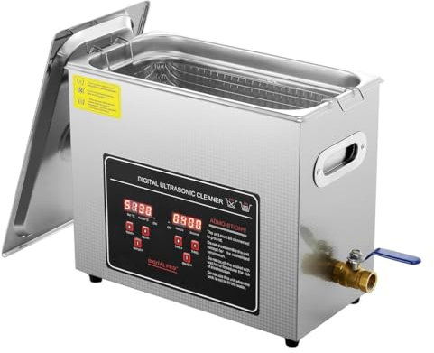 UIGJIOG 6L, 304 Ultrasonic Stainless Steel Cleaning Device 1.3 L-30 L Ultrasonic Cleaner with Digital Display 0-30 Min Cleaning Ultrasonic for Jewellery Glasses Watches