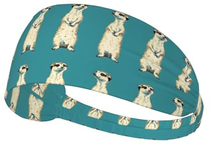 Diademas para mujeres y hombres, patrón de suricata de pie, banda para el sudor, atlética, deportes, correr, entrenamiento
