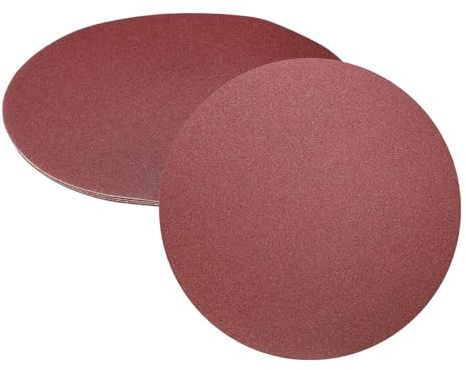 QUARKZMAN 5 Piezas Discos Lijado 12 Pulgadas, 80 Granos Óxido Aluminio Autoadhesivos, Papeles Lija Redondos Sin Agujeros Para Lijado Húmedo/Seco, Para Pintura Auto, Metal