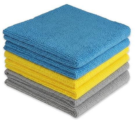 SAZ MB Microfibre Cleaning Cloths ( , 300 GSM) Thick Lint-Free Microfiber Cloths for Car, Glass, Kitchen Home Cleaning, 4040cm, 6 Pack