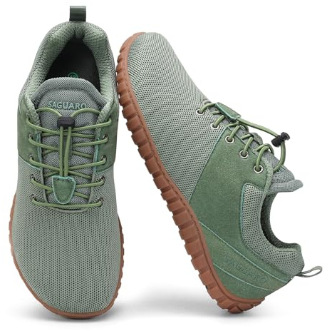 SAGUARO Barefoot Shoes Uomo Scarpe Barefoot Donna Suola in Goccia Zero Sneakers Leggere Scarpe Trail Running Minimalista Antiscivolo — Adatte per Tempo Libero Città Viaggio Verde, Gr.44