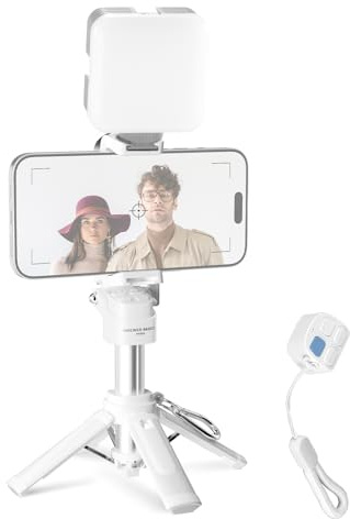 NEEWER PA986 - Mini trípode para teléfono, Ligero, Plegable, pequeño Palo para Selfie, Soporte de Escritorio con Control Remoto y Soportes de Zapata fría Compatible con iPhone, Android, Samsung, para