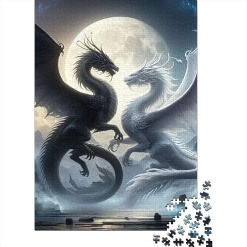 Drache 1000-teiliges Papier Moon Dual Draches Familienpuzzle Mit Kindern Ab 8 Jahren Vater-Mutter-Kind Aktivität Heimische Freizeitaktivität 70x50cm/1000pcs