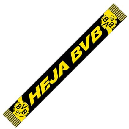Dortmund Borussia BVB Schal HEJA BVB GOTS Offizieller Fanschal Fußball Schal Schwarz Gelb Nachhaltig Bundesliga Fanartikel