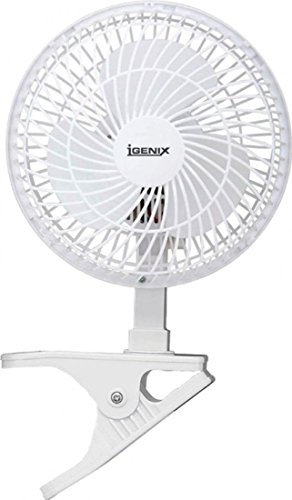 Igenix DF0006 Clip on Fan, 6 Inch, 2 Speed, Quiet Operation, Portable Clip Fan, Adjustable Tilt Angle, Mesh Grill, Ideal for Home, Office and Travel, White