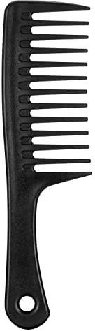 Mytoptrendz® Bred tand tovigt hår kam för lockigt hår raka stylingkam med handtag (svart)