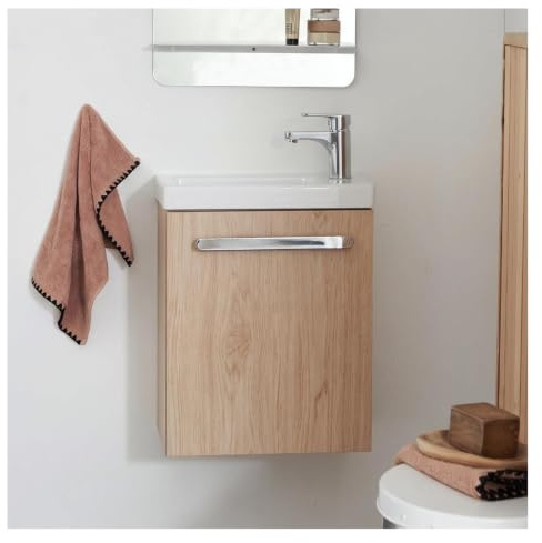 Mob-In - Lavamani Nevada con lavabo in ceramica, L 41 x H 53 x P 21,5 cm