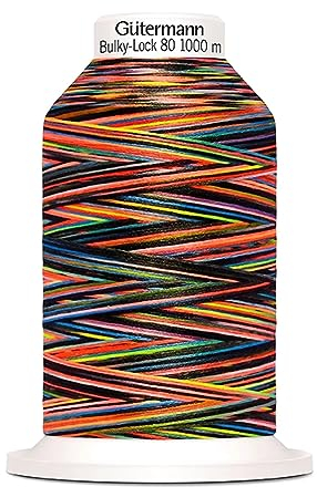 Das hüpfende Komma Gütermann Bulky-Lock Multicolour Bauschgarn No.80 Neonorange-bunt 1000m