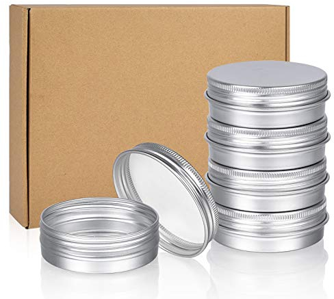 Sopito Boîtes de Conserve En Aluminium, 24 Pièces 60ml Boîtes Rondes en Métal De Petits Contenants À Couvercle À Vis en Étain De Voyage Vides pour Bougies, Pommades, Cosmétiques