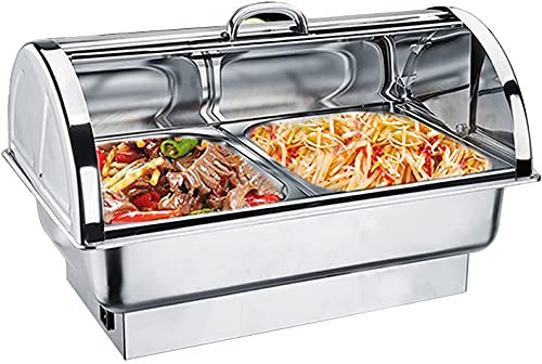 JINCAN. Ristorazione Scaldacini alimentari, Piatti elettrici a 9 litri che servono scaldarsi con coperchi per feste, server a buffet commerciali e scaldini per tenere il cibo fresco, 600W