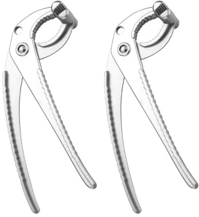2pcs Gripper Clips Tongs Heavy Duty Pizza Pan Gripper Hot Dish Clip Plate Bowl Gripper Bowl Dish Lifter Heat- Resistant Plate Lifting Clip for Home Outdoor (Silver) Mutitool