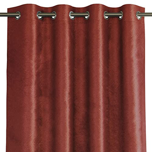 AmeliaHome Vorhang 140x250 cm 1 St. Velvet Optik Samt Verdunkelungsvorhang schimmernd Ösenschal Glamour Weinrot