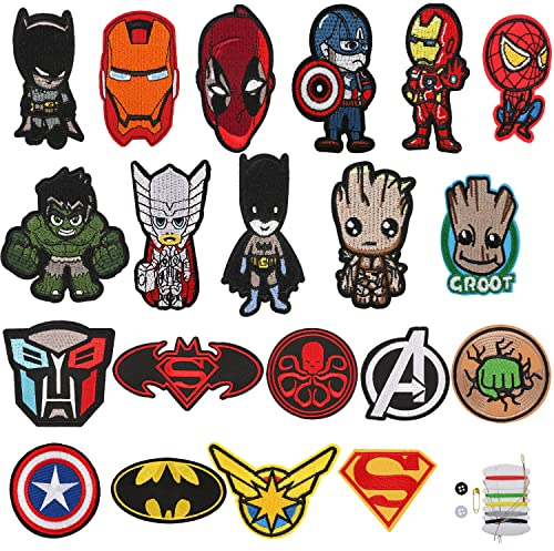 Flicken zum AufbüGeln Kinder,21 Stück Patches zum AufbüGeln,BüGelflicken Kinder,Knie AufbüGler Kinder Patches,Patch Sticker,Aufnäher Kinder,Applikationen,Patches zum AufbüGeln,Aufnäher zum Aufbügeln