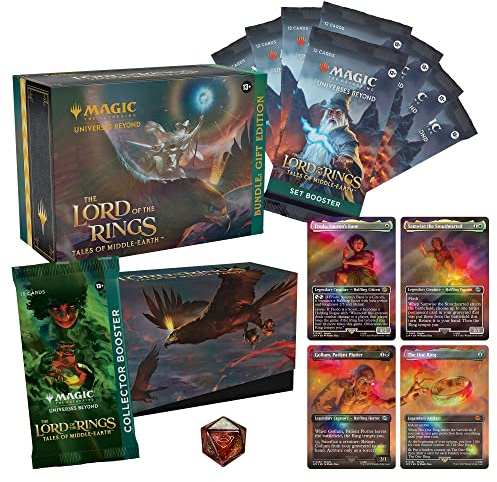 Magic: The Gathering The Lord of The Rings: Tales of Middle-Earth Gift Bundle - 8 Set Boosters, 1 Collector Booster + Accessories (Version Anglaise)