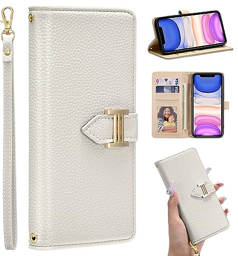 ZCDAYE Hülle für iPhone 11 mit Kartenfach, Leder Magnetische iPhone 11 Handyhülle Klapphülle, Elegante Stabile Schutzhülle Handytasche für iPhone 11 (6.1 inches), Grau