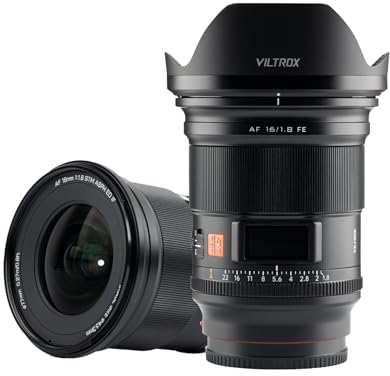 VILTROX 16mm F1.8 FE Autofocus Lens Full Frame Lens for Sony E Mount Cameras Fixed Focal Length Auto Focus Large Aperture for Sony a7 a7C a7III a7RIII a7RIV a7RV a9 a6100