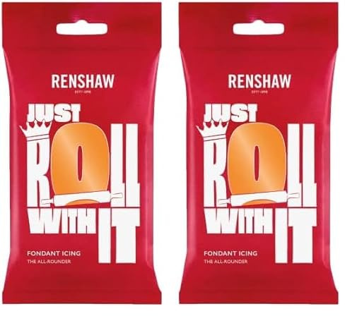 Renshaw Just Roll With It Fondant Icing - Tiger Orange, 250 g (Pack of 2)
