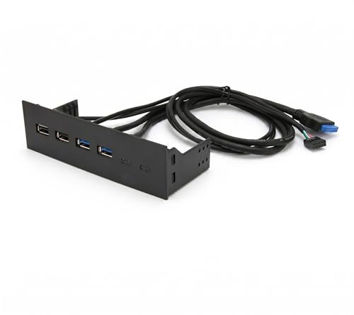 5,25 USB 3.0 Frontblende, 4 Ports Frontblende für Optisches Laufwerk, 19 Pin zu USB 3.0 USB 2.0 4 Port Optischer Laufwerksschacht aus Metall, 5 GBP High Speed, für Desktop PC