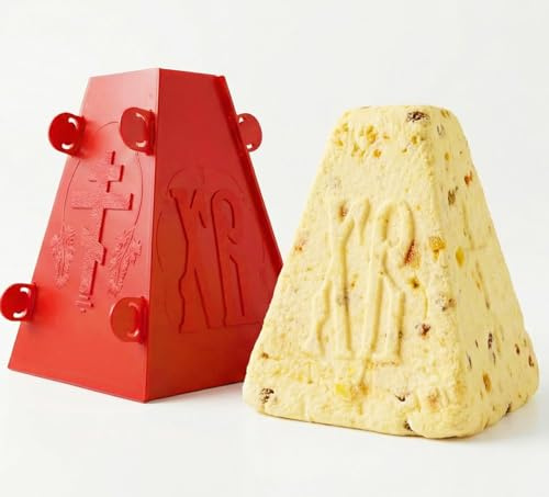 1KG Russian Orthodox Easter Paska Pascha Paskha Xb Cheese Tvorog Mold | Kulich Pasha Mold for Making Easter Pie in Orthodox Easter Day (red)
