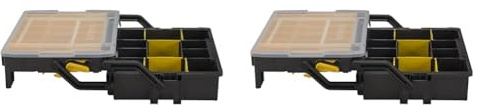 Stanley Sortmaster Organizer Multi-Level (Zwei-Ebenen-Organizer, transparenter Deckel, herausnehmbare Boxen, für Kleinteile und Zubehör) STST1-75540 (Packung mit 2)