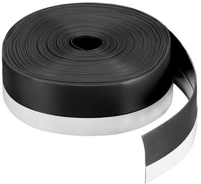 sourcing map Joint d'étanchéité en silicone pour porte - 45 mm - Ruban adhésif pour porte - Pour fenêtre de maison ou douche - Longueur : 15 m - Noir