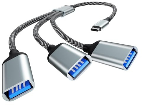 NEUTYPECHIC USB C Splitter 1 zu 3, Adapter Tipo C Stecker zu USB A 2.0 Buchse Kabel für OTG, Datenübertragung, Port Extender Power Verteiler für MacBook, Pro für iMac PS4 für Surface PC für Samsung