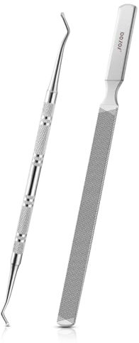 BEZOX Lange Nagelfeile aus Stahl für Onychomykose, eingewachsene Nägel, dicke und pilzartige Nägel mit doppelseitigem Zehennagelheber – Das ultimative Maniküre