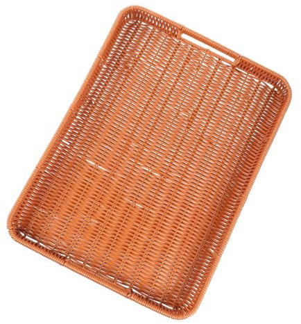 OKUMEYR Vassoio Per Snack in Plastica Sicura E Delicata Cestino Portaoggetti Intrecciato A Mano Design Naturale Per Frutta Uova E Altro