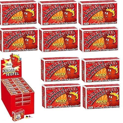 Pack 500 x Premium Knallteufel - Knallerbsen - für Kinder und Jugendliche - 10 Päkchen - XXL Multi Pack - Silvester Spaß - Bestellung bis 29.12 garantierte Lieferung bis 31.12 - Jugendfeuerwerk