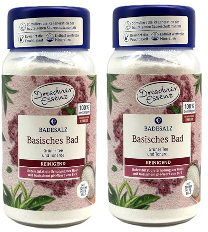 2er Pack Dresdner Essenz Badesalz Basisches Bad 2 x 600g