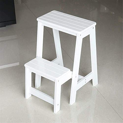 Sgabello Portatile Scaletta Portatile in Legno massello per Uso Domestico Scaletta da Cucina Pieghevole Scaletta a 2 gradini Sgabello per casa Scaffale per Cucina da Ufficio Uso Domestico