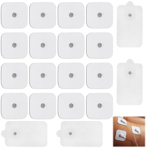 20 Stück für Tens Elektroden Pads,Elektroden für Tens Gerät,Wiederverwendbar Selbstklebend Ersatz für Die Elektrotherapie (5 * 5 Cm/5 * 10 Cm)
