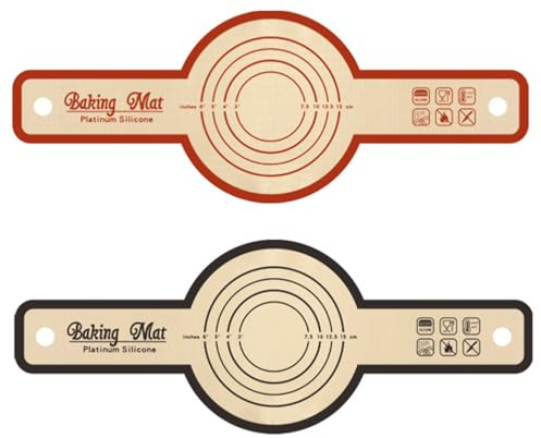 2 Pcs Silicone Bread Sling Baking Mat for Dutch Oven,Non-Stick Reusable Easy Clean Baking Mat with Long Handle for Transferring Sourdough Bread Pizza Cookie