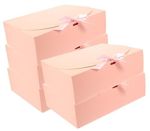 SHERCHPRY 5stücke Schoko-geschenkbox Mit Schleife Bonbon-verpackungsbox Aus Papier Gastgeschenkbox Zur Hochzeit Für Süßigkeiten Und Schmuck Und Leicht
