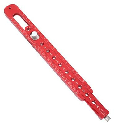 Gonetre Woodworking Compass Scriber Adjustable Aluminum Alloy Scribing Ruler Engineering Circle Drawing Tool for Woodworking Decoration Design Industrial Drawing Red 165mm 340mm (C)