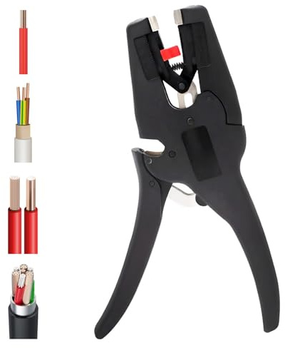 NVGFTG Automatische Abisolierzange Selbsteinstellende Abisolierzangen 2-in-1 Wire Stripper Tool Kabelabisolierer Schwarz für Abisolieren und Schneiden von Drähten von 0,03 bis 10 mm²