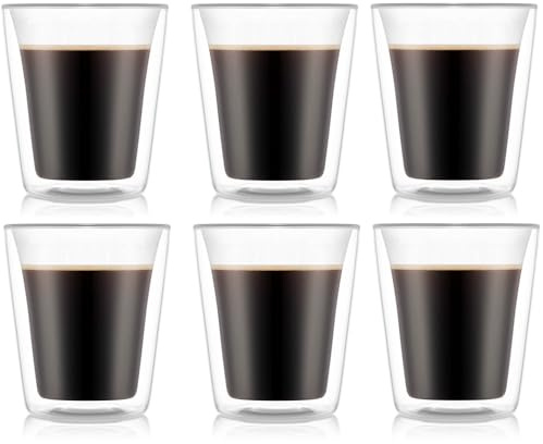 Bodum Double-Walled Coffee and Tea Glasses Canteen - Patented Valve - 200 ml - 6 Pieces
