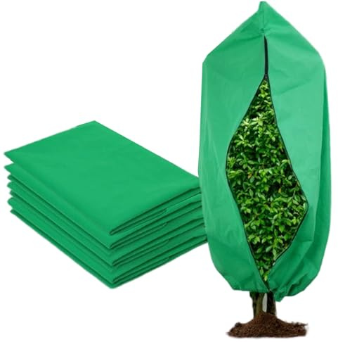 Coperture per piante per l'inverno 4 pezzi 31, 5x47, 2 pollici Coperture per piante Protezione antigelo con cerniera Coulisse Coperte antigelo riutilizzabili per da esterno Arbusto Albero per l