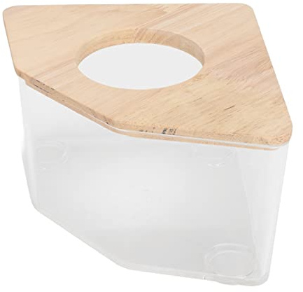 Fafeims Hamster Sandbadbehållare, Genomskinligt PS-material, Behållare för Dubbla ändamål med Rätvinklig Fläktdesign 5,9 Tum Badrum och Toalett för små Husdjur