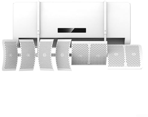 Déflecteur d'air mural réglable pour climatiseur - Déflecteur de sortie anti-direct à 8 feuilles avec filtre en coton optionnel pour un air plus frais, prévention de la condensation, sans perforation