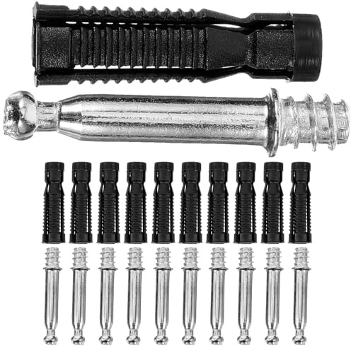 CALLARON 50pcs Cam Lock Fitting Kit Furniture Connecting Dowels and Cam Bolt Nuts Hidden Fasteners for Cabinets Wardrobes and Beds Self-tapping Screws Industrial Hardware