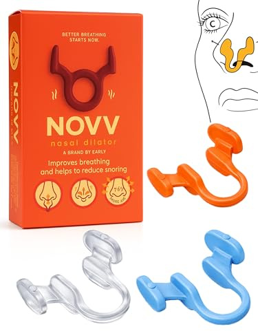 NOVV Nasal Dilator (3 Pack) – Anti Snoring Nose Inserts for Better Breathing – Reusable Nasal Airflow Opener for Sleep, Sports & Congestion Relief – (1x Small, 1x Medium & 1x Large)