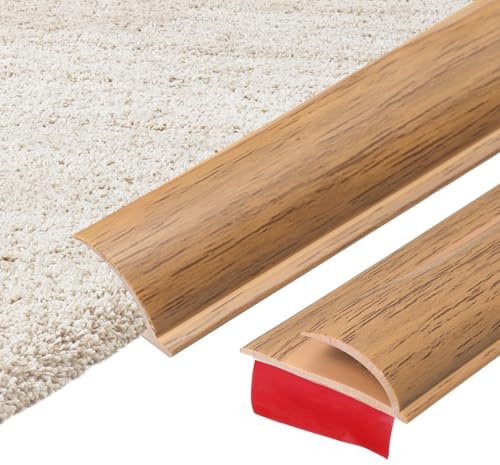 sourcing map 2mx30x5mm Carpet to Tile Transition Strip,Yellow | Self-Adhesive Carpet Edge Strip, PVC Gap Cover, Laminate Edge Trim,for Uneven Surfaces