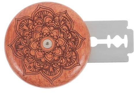 Alasum Cuchillo para Cortar y Moldear Pan de Madera y Acero Inoxidable Diseño Circular Herramienta Portátil para Hornear Tierno