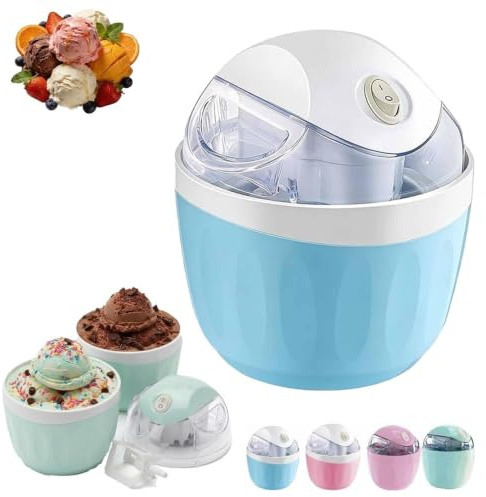 Mini Heladera Doméstica, Máquina Personal Para Hacer Yogur Helado Casero, Gelato Y Sorbete, Mini Heladeras Personales Diy Con Control De Un Solo Toque Para Postres Helados Y Sorbetes. Blue1