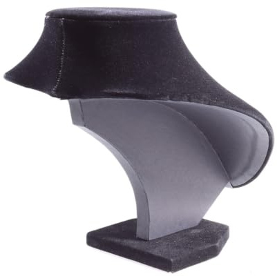 MERRYHAPY Présentoir à Colliers en Velours Noir, Buste de Bijou Élégant