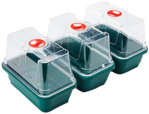 Garland GAL18MP3 3 x Mini High-Dome Propagators, Green, 13x17x13 cm