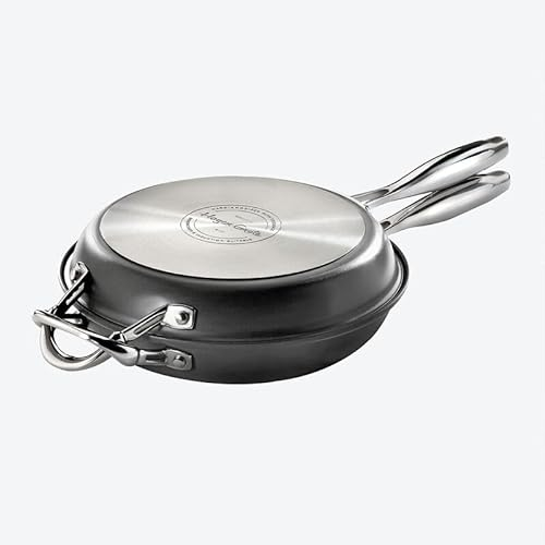 Poêle réversible Hagen Grote, composée de 2 poêles en téflon de Ø 24 cm, 4 et 5 cm de hauteur, pour tous feux, allant au four jusqu’à 250 °C, poêle parfaite pour les omelettes, les crêpes et les tortillas