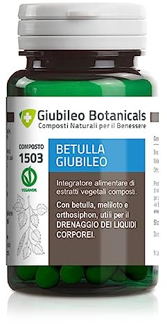 Integratore 100% Naturale con BETULLA, MELILOTO e TÈ DI GIAVA - utile per Favorire il Drenaggio dei Liquidi Corporei, Sollievo in Caso di Gambe Pesanti - 50 capsule