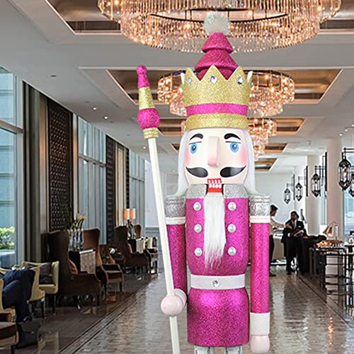 CDL 1,5 m di Altezza Life-Size Christams Nutcracker Large/Gigante Viola Glitter Natalizio in Legno schiaccianoci Soldato Ornamento Natale schiaccianoci Re K32